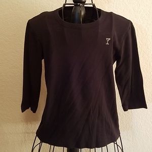 Marteeni Black 3/4 Sleeve Tee Shirt Top L